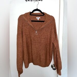 Nine West Burnt Orange Half Zip Sweater Size XXL